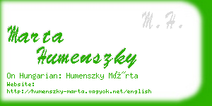 marta humenszky business card